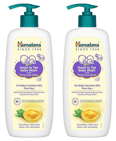 Himalaya Head to Toe Baby Wash with Pure Cow Ghee - 400 ml Pack of 2