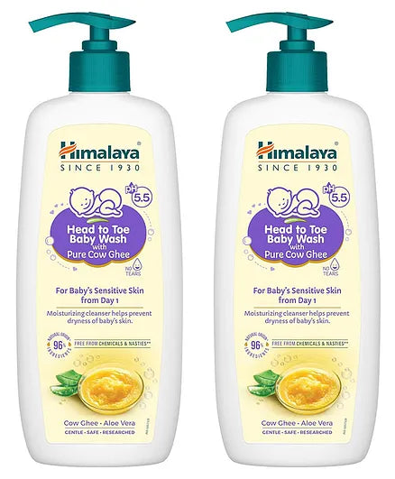 Himalaya Head to Toe Baby Wash with Pure Cow Ghee - 400 ml Pack of 2