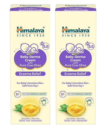Himalaya Babycare Baby Derma Cream (Eczema cream) with Pure Cow Ghee - 50ml Pack of 2