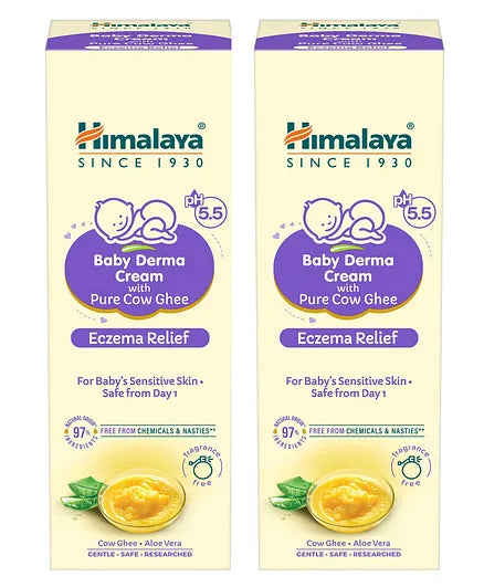 Himalaya Babycare Baby Derma Cream (Eczema cream) with Pure Cow Ghee - 50ml Pack of 2