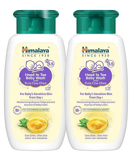 Himalaya Head to Toe Baby Wash With Pure Cow Ghee - 100 ml Pack of 2