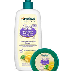 Himalaya Babycare Baby Cream With Pure Cow Ghee 200ml & Himalaya Head to Toe Baby Wash with Pure Cow Ghee - 400 ml