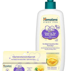 Himalaya Head to Toe Baby Wash with Pure Cow Ghee - 400 ml & Himalaya Baby Rash Relief Cream With Pure Cow Ghee - 20 g