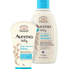 Aveeno baby daily moisture Wash & Shampoo 100 ml & Moisture Lotion 100g