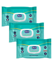 Chicco Wet Wipes with Fliptop - 72 Wipes (Pack of 3)