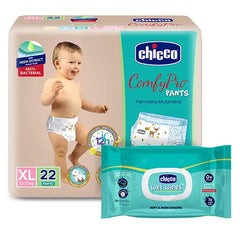 Chicco Comfypro Diaper Pants Extra Large - 22 Pieces &  Wet Wipes with Fliptop - 72 Wipes