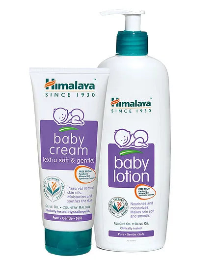 Himalaya Herbal Baby Lotion - 400 ml & Baby Cream - 200 ml