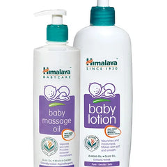 Himalaya Herbal Baby Massage Oil Dispenser Bottle - 500 ml &Baby Lotion - 400 ml