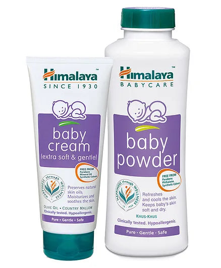 Himalaya Herbal Baby Powder - 400 gm & Baby Cream - 200 ml