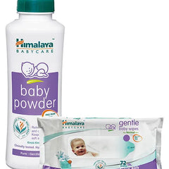 Himalaya Herbal Baby Powder - 400 gm & Gentle Baby Wipes - 72 Pieces