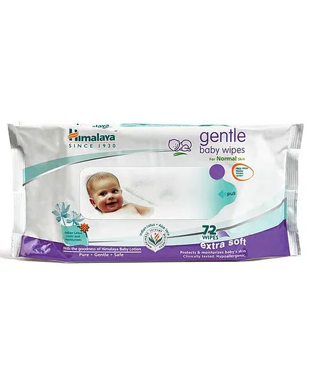 Himalaya Herbal Baby Powder - 400 gm & Gentle Baby Wipes - 72 Pieces