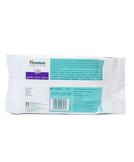 Himalaya Herbal Baby Powder - 400 gm & Gentle Baby Wipes - 72 Pieces