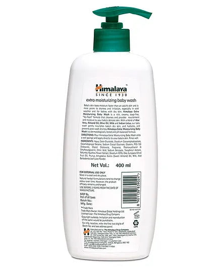 Himlaya Extra Moisturizing Baby Wash - 400ml & Gentle Baby Shampoo - 200 ml