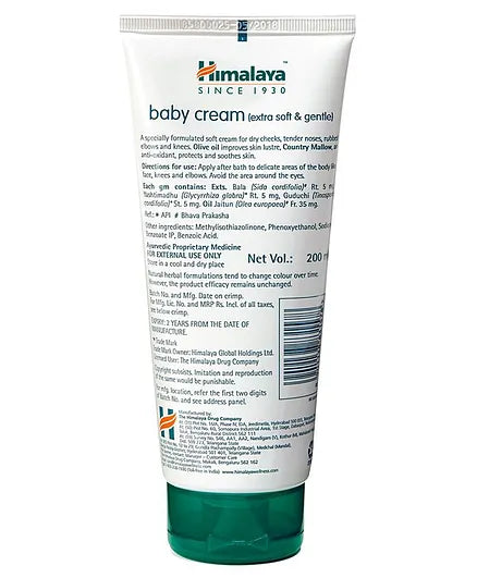 Himalaya Herbal Baby Cream - 200 ml ( Pack of 2)