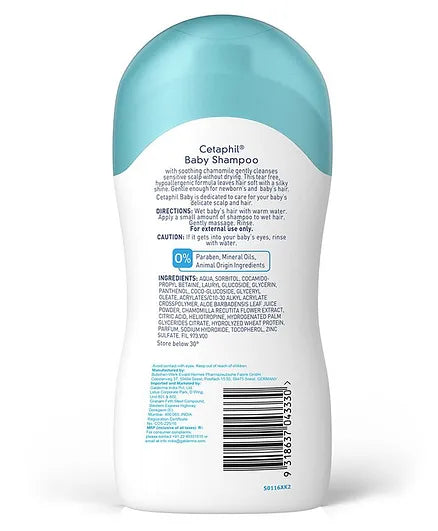 Cetaphil Baby Shampoo With Natural Chamomile - 200 ml ( Pack of 2 )