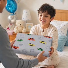 Kradyl Kroft Cervical Memory Foam Pillow for Kids 2 to 8 Yrs - Cars