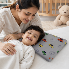 Kradyl Kroft Cervical Memory Foam Pillow for Kids 2 to 8 Yrs - Cars