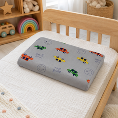 Kradyl Kroft Cervical Memory Foam Pillow for Kids 2 to 8 Yrs - Cars