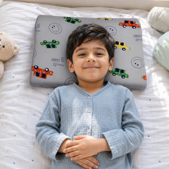 Kradyl Kroft Cervical Memory Foam Pillow for Kids 2 to 8 Yrs - Cars