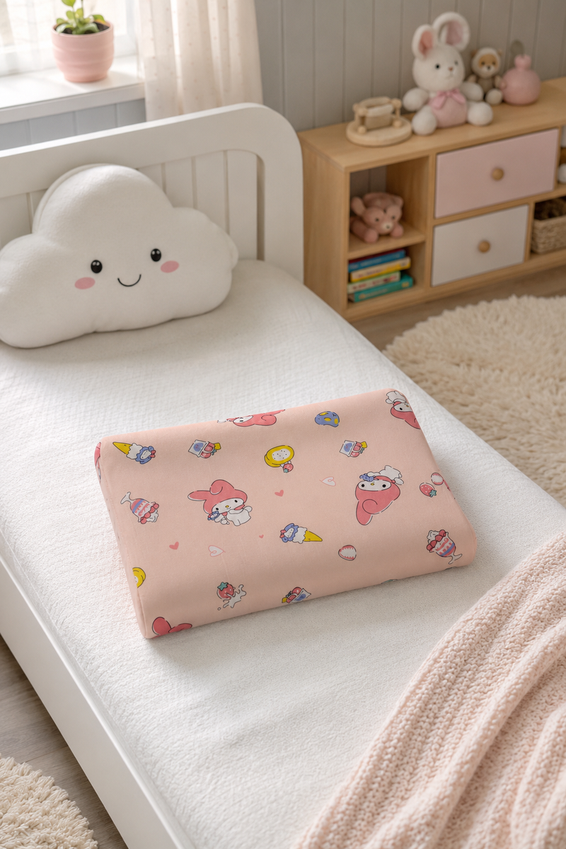Kradyl Kroft Cervical Memory Foam Pillow for Kids 2 to 8 Yrs - Ice Cream