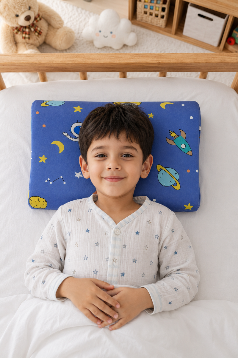 Kradyl Kroft Cervical Memory Foam Pillow for Kids 2 to 8 Yrs - Astronaut