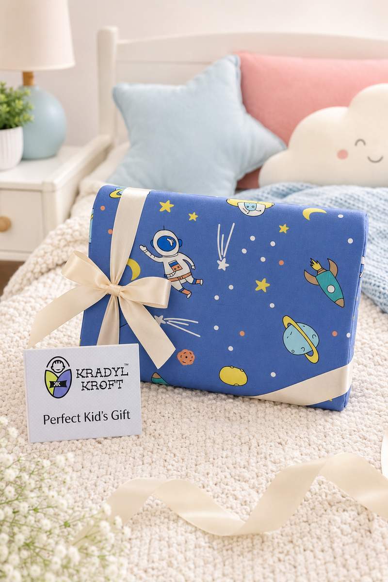 Kradyl Kroft Cervical Memory Foam Pillow for Kids 2 to 8 Yrs - Astronaut