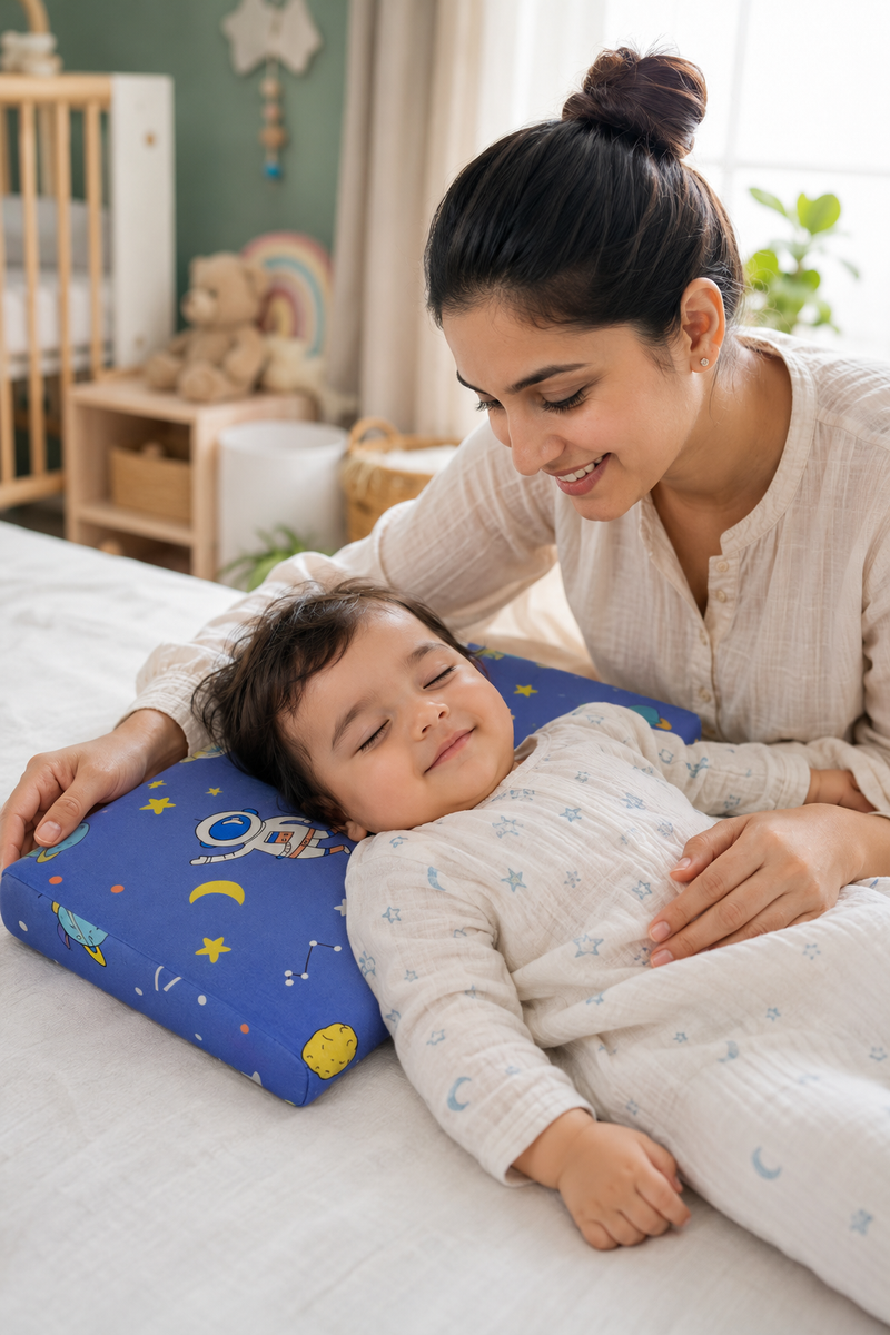 Kradyl Kroft Cervical Memory Foam Pillow for Kids 2 to 8 Yrs - Astronaut