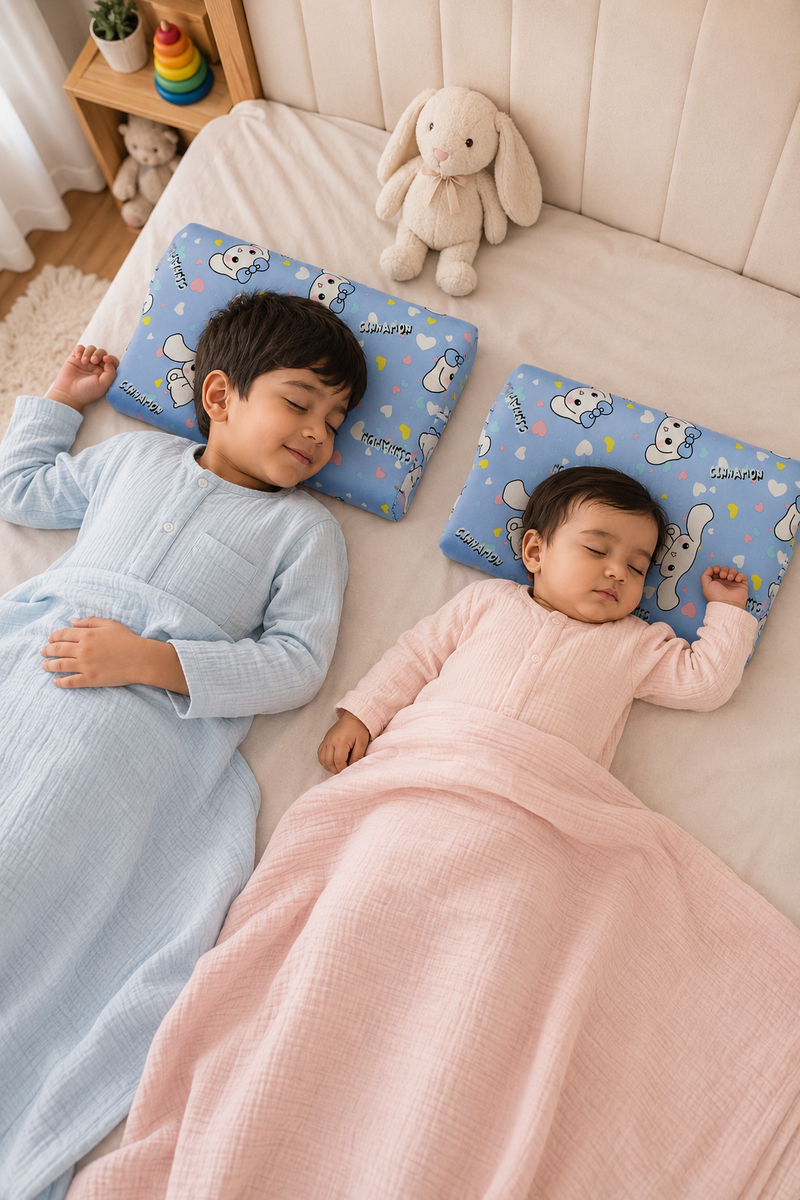 Kradyl Kroft Cervical Memory Foam Pillow for Kids 2 to 8 Yrs - Cinnamon
