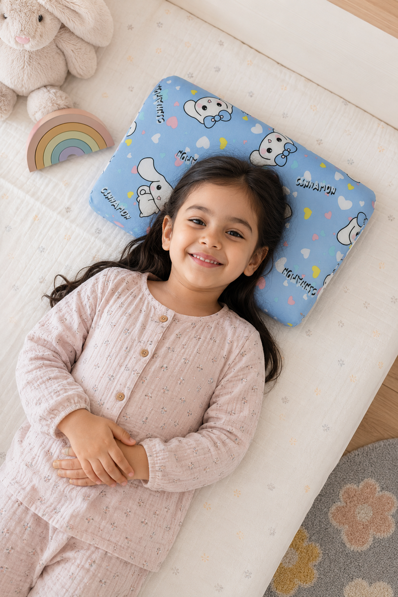 Kradyl Kroft Cervical Memory Foam Pillow for Kids 2 to 8 Yrs - Cinnamon