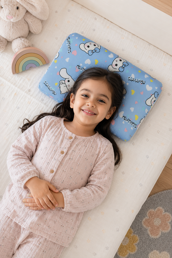 Kradyl Kroft Cervical Memory Foam Pillow for Kids 2 to 8 Yrs - Cinnamon
