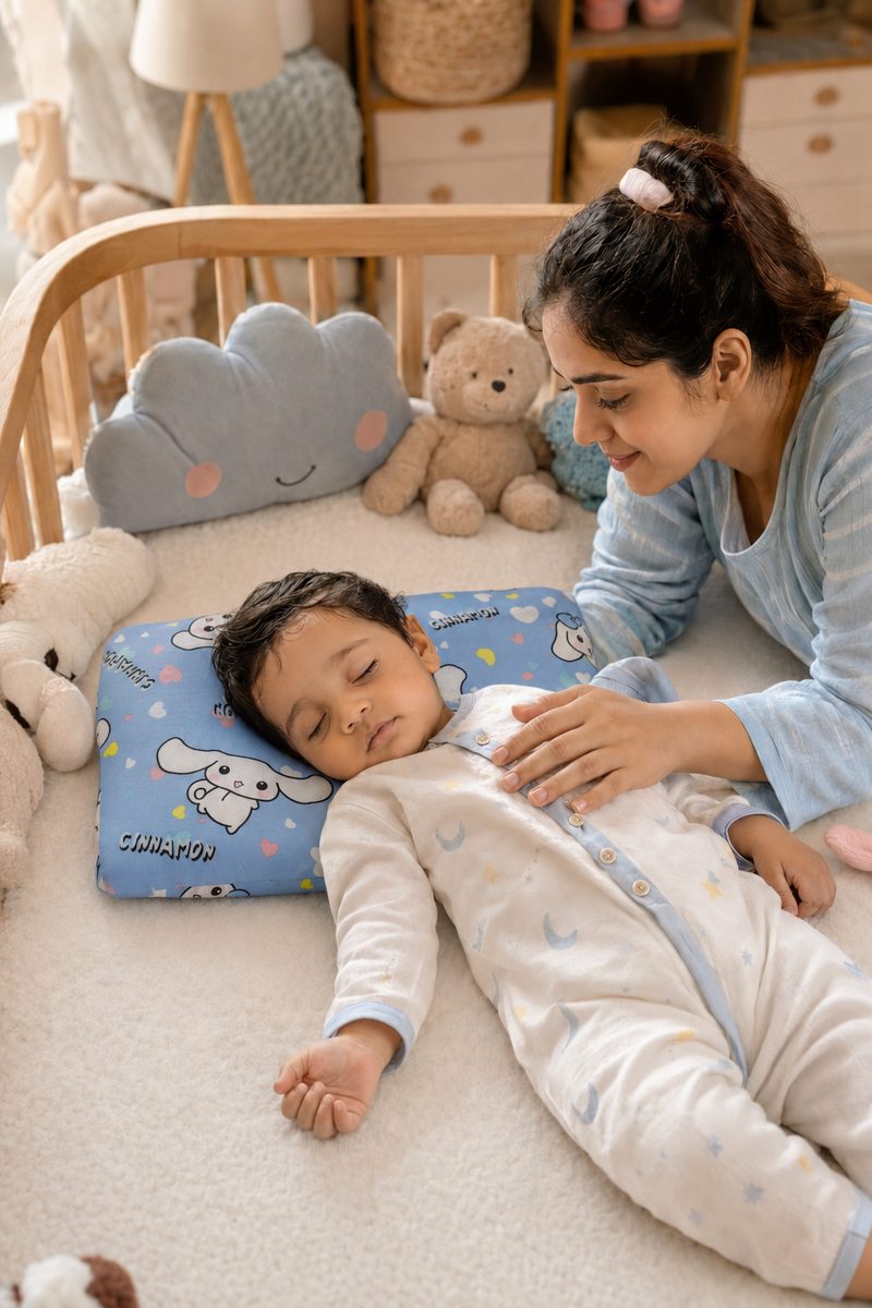 Kradyl Kroft Cervical Memory Foam Pillow for Kids 2 to 8 Yrs - Cinnamon
