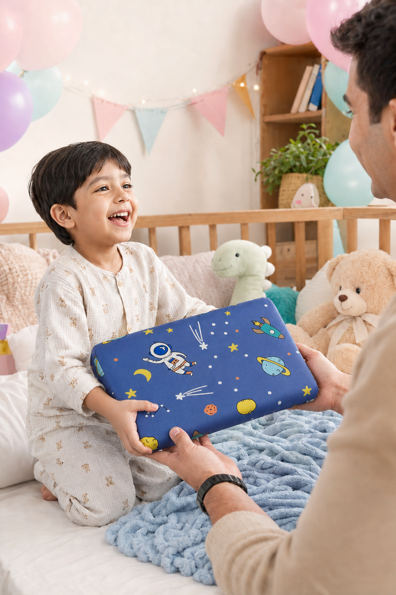 Kradyl Kroft Cervical Memory Foam Pillow for Kids 2 to 8 Yrs - Astronaut