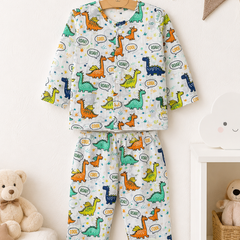 Chat Dino - 100% Cotton Lightweight Cambric Soft Unisex Set for New Born to 6 Years