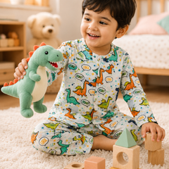 Chat Dino - 100% Cotton Lightweight Cambric Soft Unisex Set for New Born to 6 Years