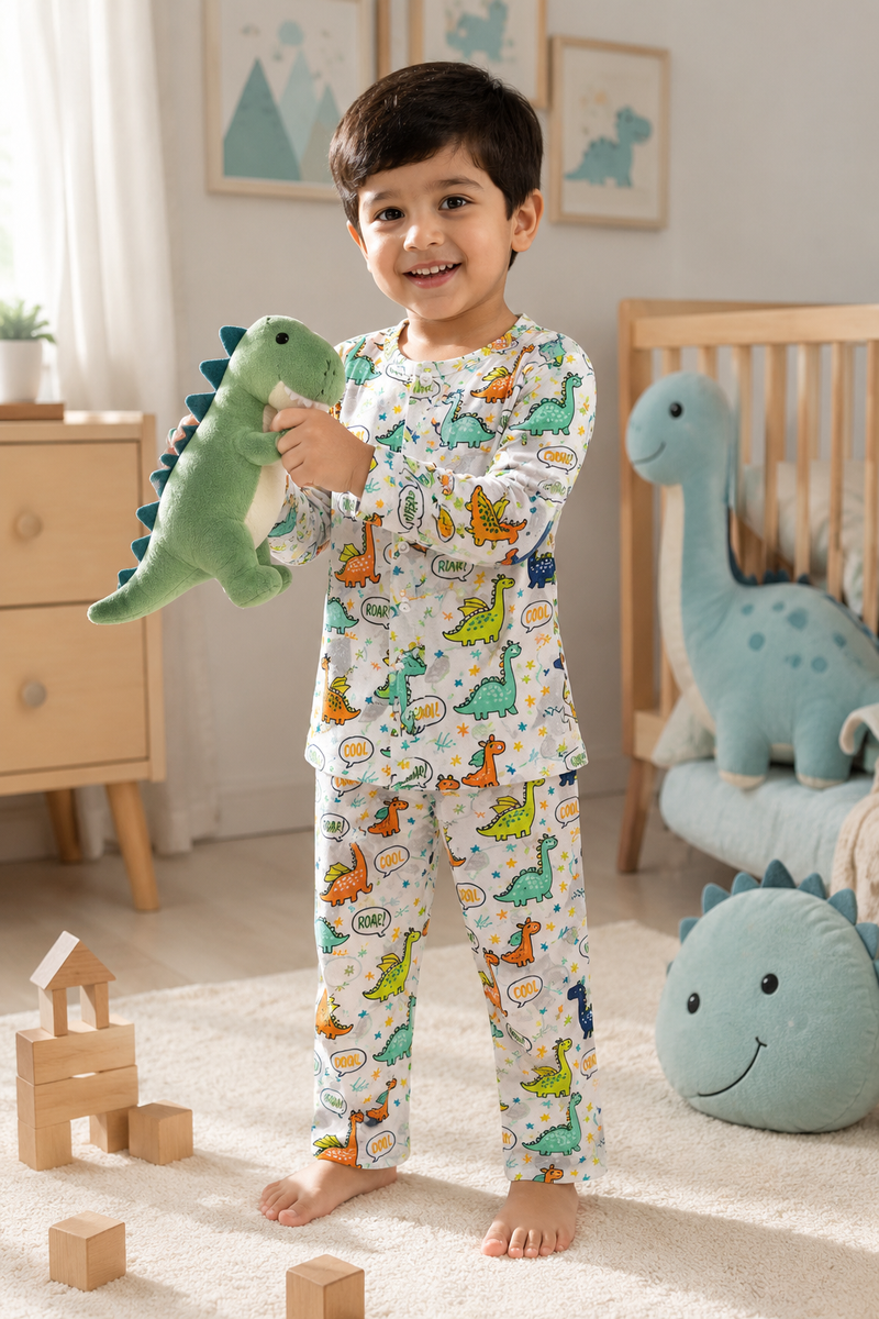 Chat Dino - 100% Cotton Lightweight Cambric Soft Unisex Set for New Born to 6 Years