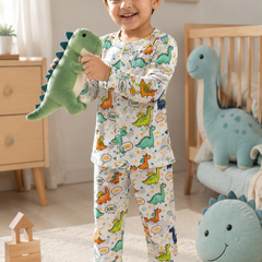 Chat Dino - 100% Cotton Lightweight Cambric Soft Unisex Set for New Born to 6 Years