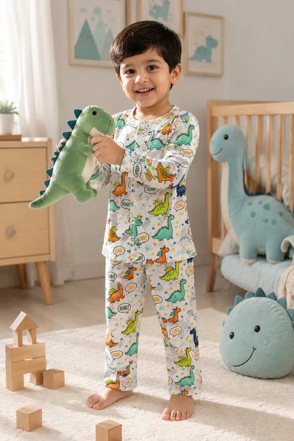 Chat Dino - 100% Cotton Lightweight Cambric Soft Unisex Set for New Born to 6 Years