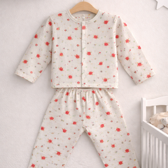 Cherry| Premium Crinkled Double Layered Soft Unisex Muslin Set for New Born to 6 Years