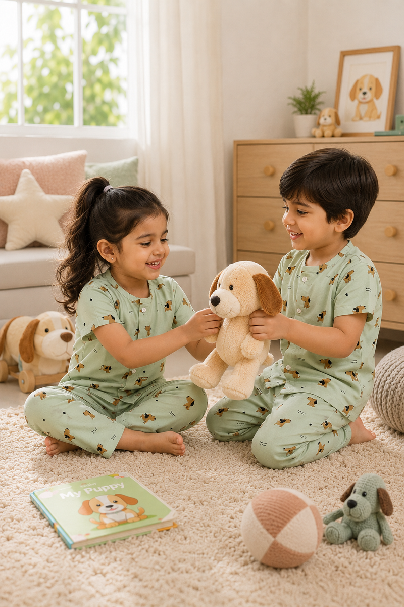 SoSnoopy - Cloud PolyCotton | Unisex | Half Sleeve Top Pant Sets for New Born to 6 Years