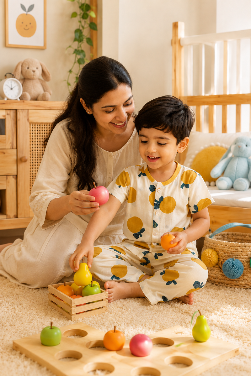 Sapota - Cloud PolyCotton | Unisex | Half Sleeve Top Pant Sets for New Born to 6 Years