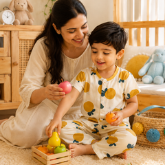 Sapota - Cloud PolyCotton | Unisex | Half Sleeve Top Pant Sets for New Born to 6 Years