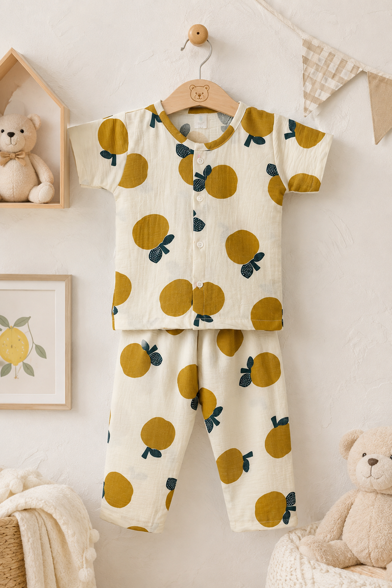 Sapota - Cloud PolyCotton | Unisex | Half Sleeve Top Pant Sets for New Born to 6 Years