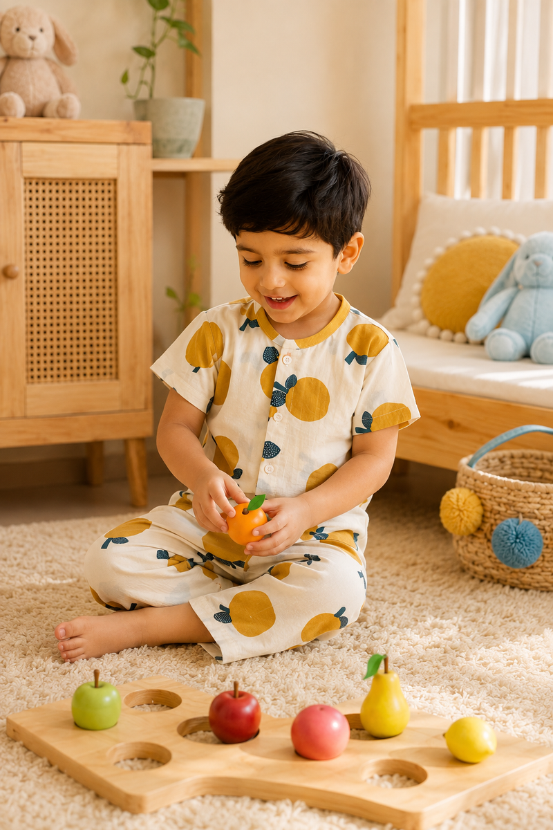 Sapota - Cloud PolyCotton | Unisex | Half Sleeve Top Pant Sets for New Born to 6 Years