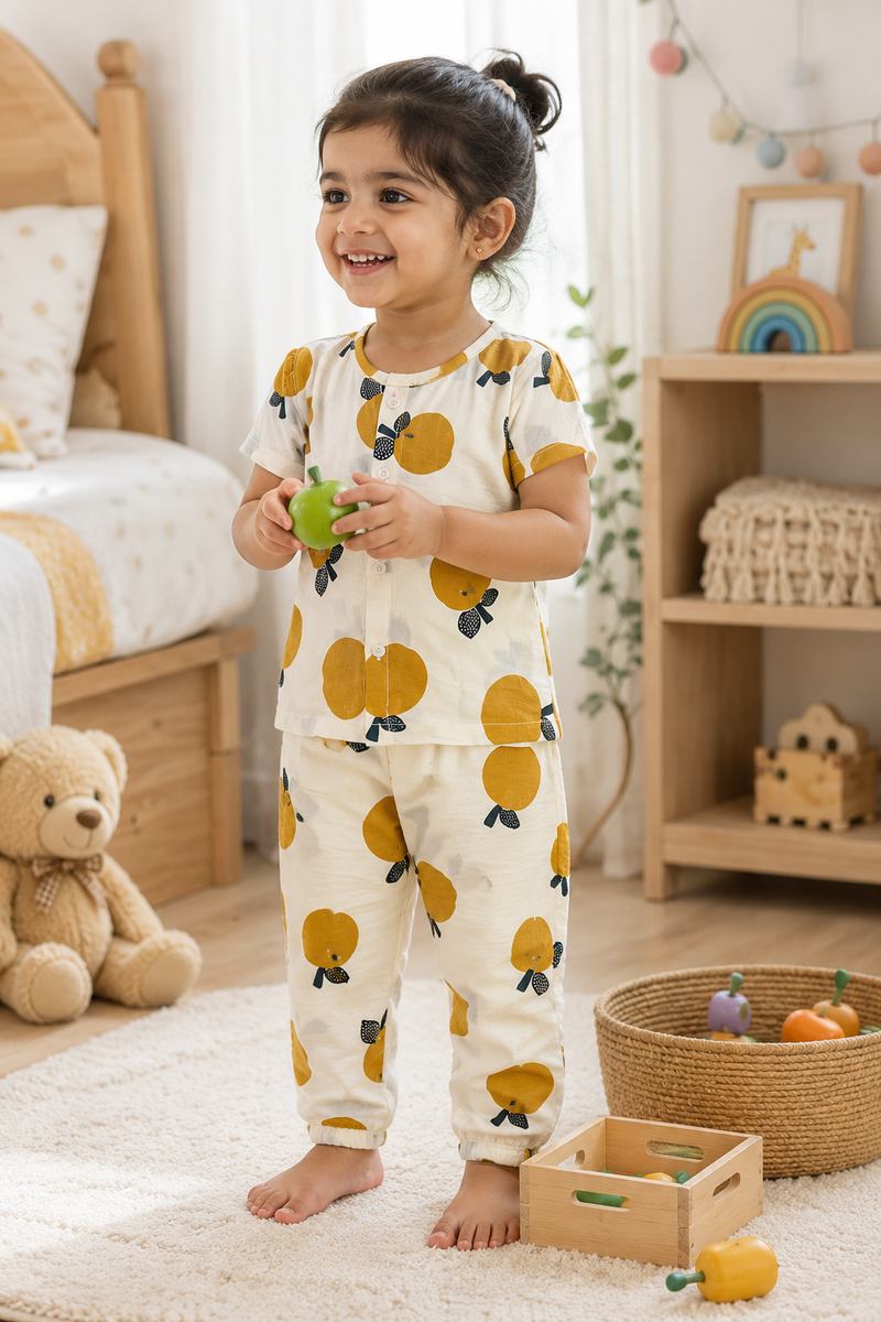 Sapota - Cloud PolyCotton | Unisex | Half Sleeve Top Pant Sets for New Born to 6 Years