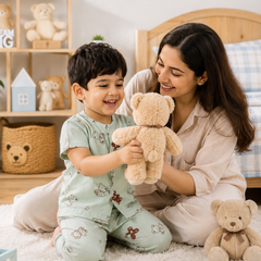Pista Bear - Cloud PolyCotton | Unisex | Half Sleeve Top Pant Sets for New Born to 6 Years