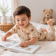Bear Beige - Cloud PolyCotton | Unisex | Half Sleeve Top Pant Sets for New Born to 6 Years