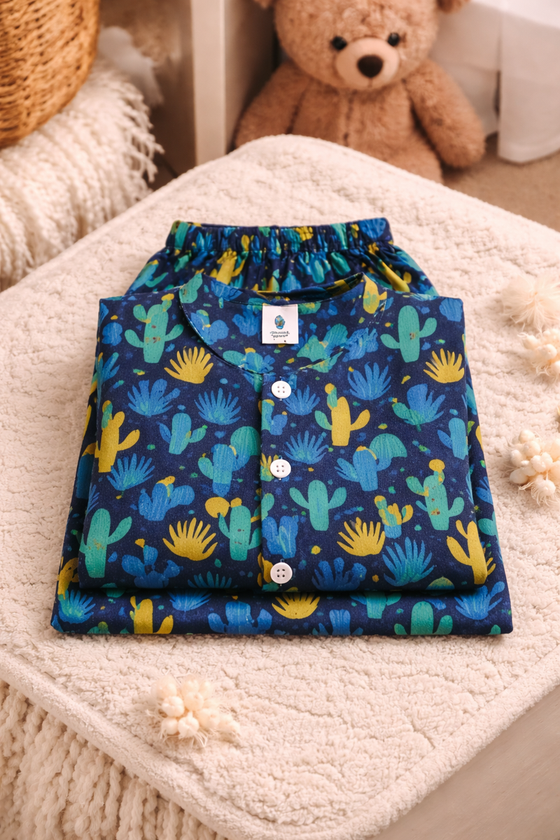 Conscious Cactii - 100% Cotton Lightweight Cambric Soft Unisex Muslin Set for New Born to 6 Years