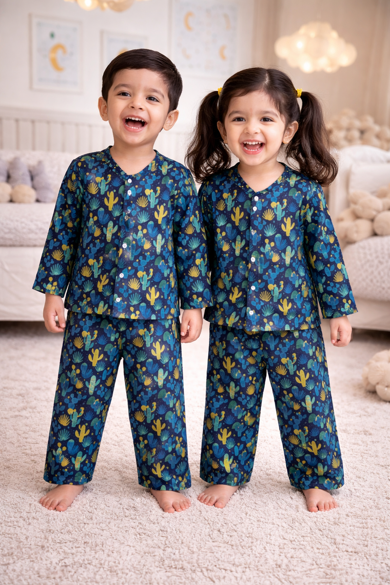 Conscious Cactii - 100% Cotton Lightweight Cambric Soft Unisex Muslin Set for New Born to 6 Years