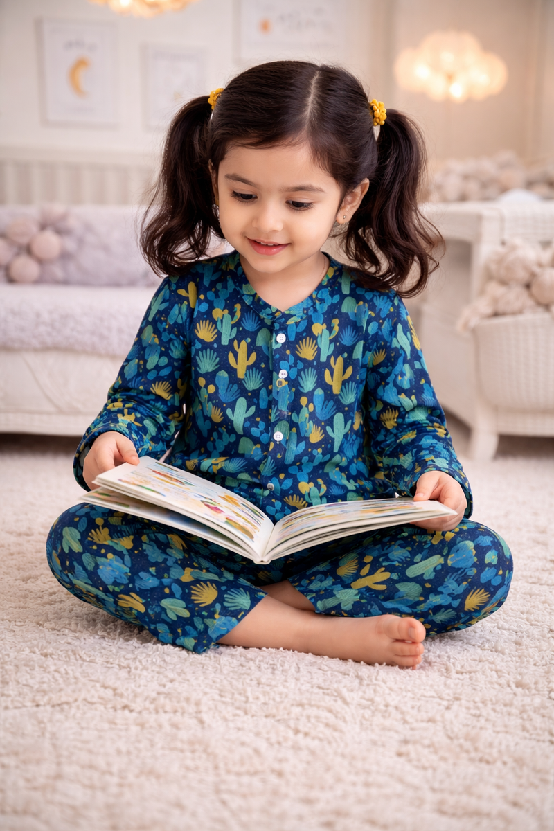Conscious Cactii - 100% Cotton Lightweight Cambric Soft Unisex Muslin Set for New Born to 6 Years