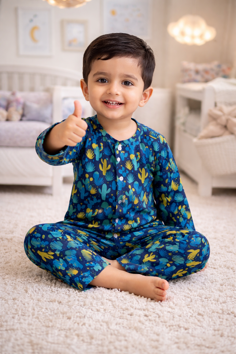 Conscious Cactii - 100% Cotton Lightweight Cambric Soft Unisex Muslin Set for New Born to 6 Years